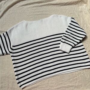Oversized Striped Black and White Women's Sweater